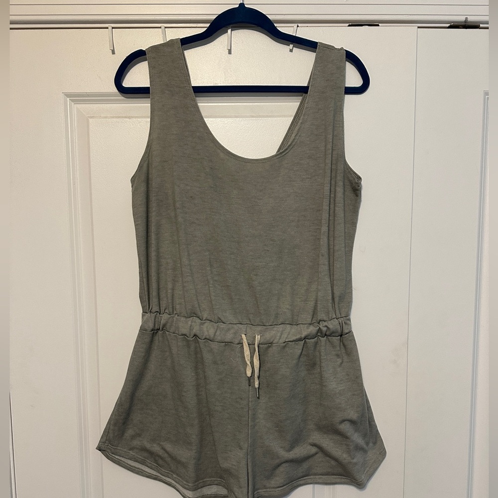 Boutique green pool/beach romper coverup